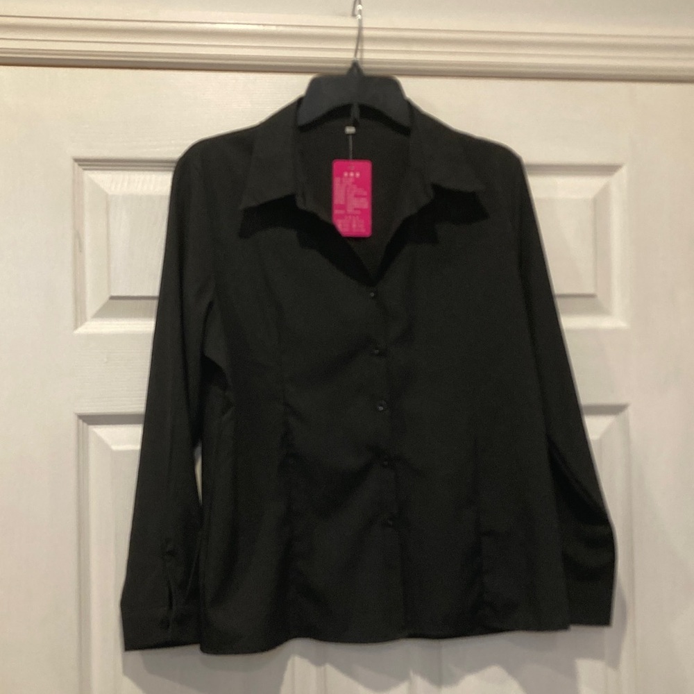 Black Button-Up Blouse 👙